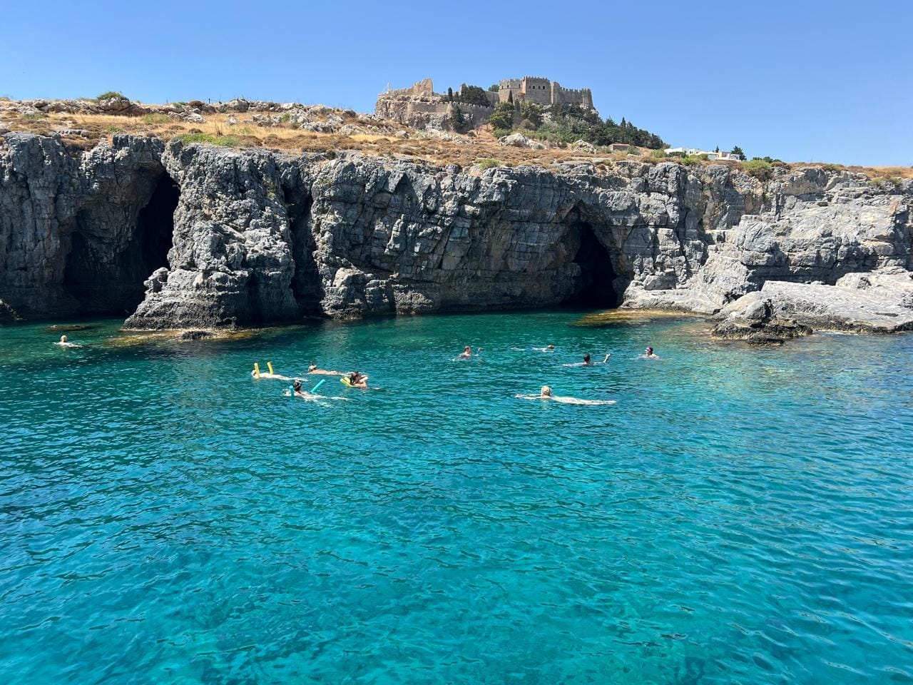 lindos boat trip swimming snorkelling